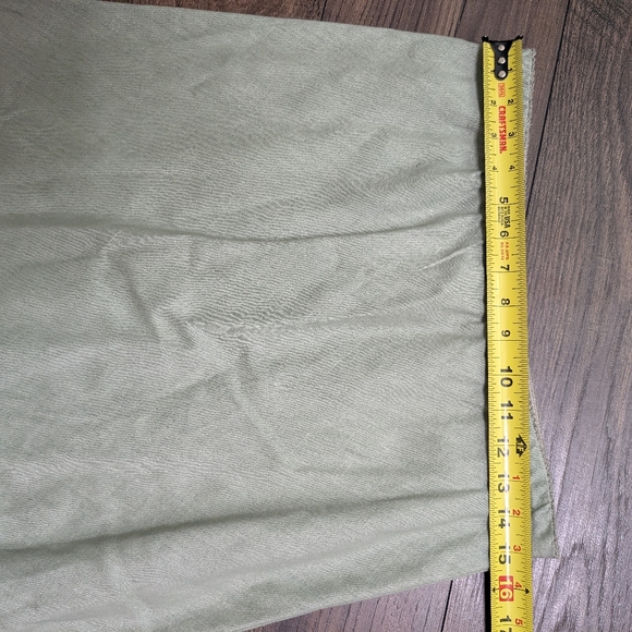 Zelie Linen Sage Vintage Fall/Spring Maxi Skirt with Lace Detail Size Large - Picture 9 of 12